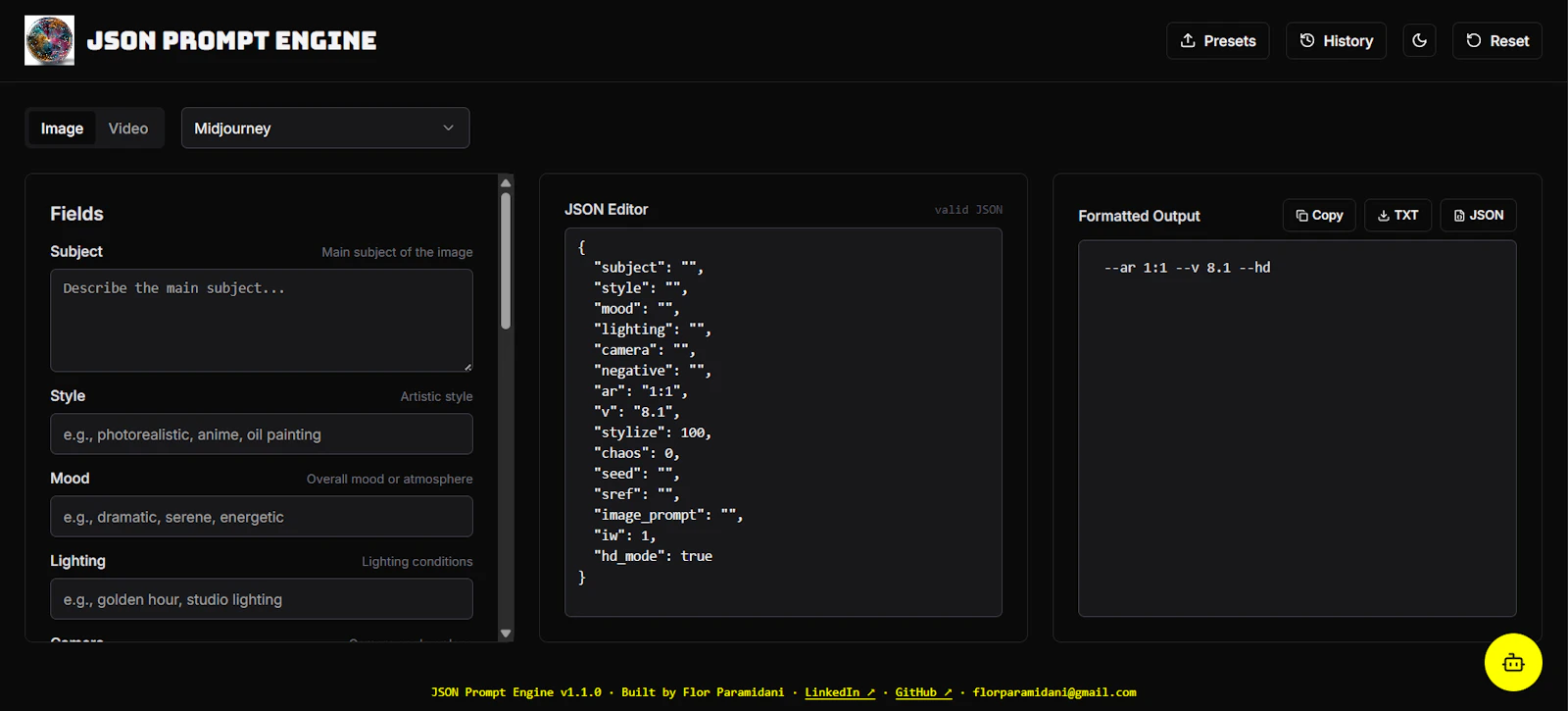 JSON Prompt Engine screenshot 2