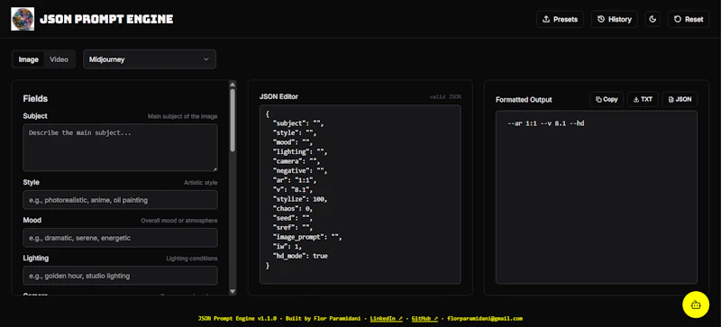 JSON Prompt Engine screenshot 2
