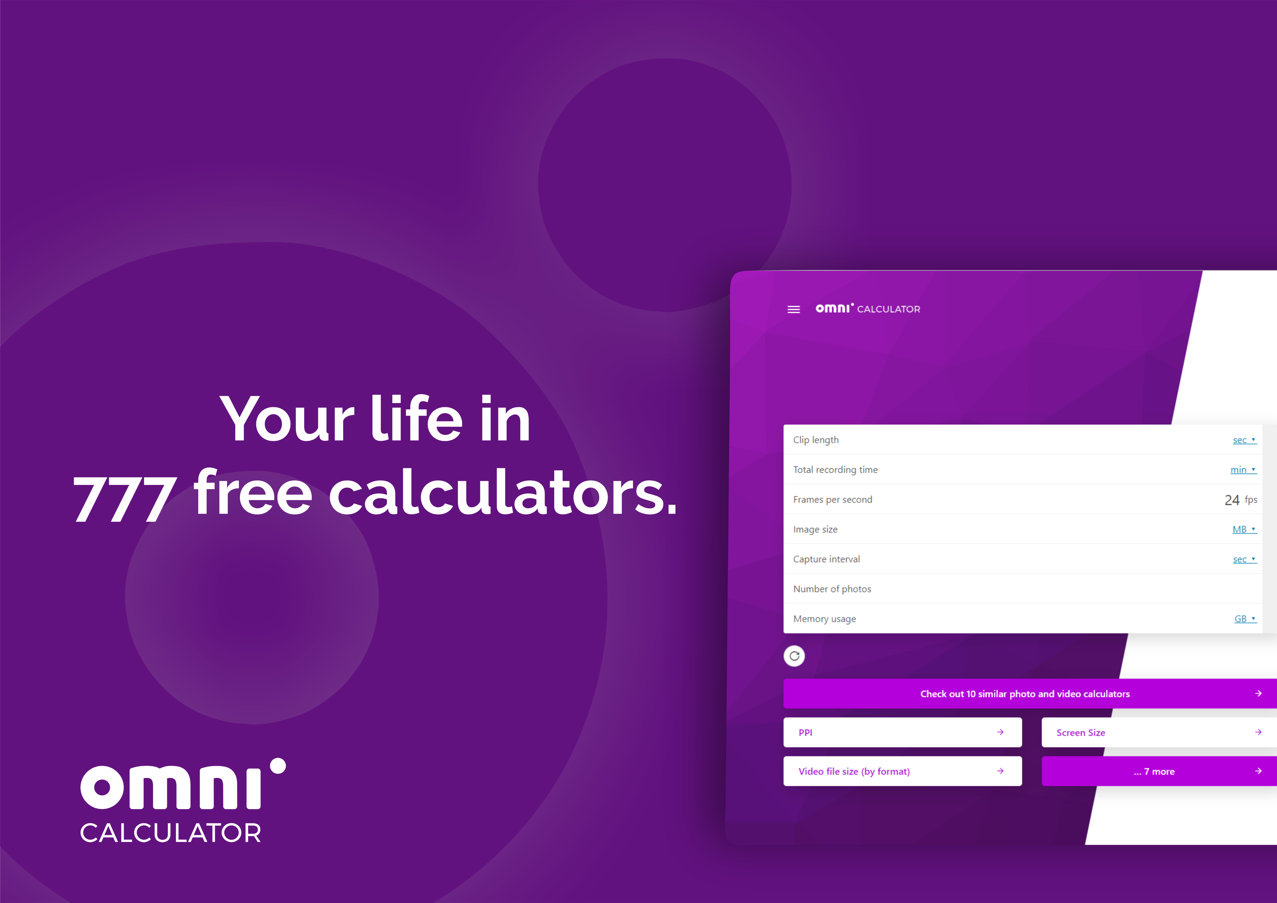 Omni Calculator 2.0 - Your Life In 777 Free Calculators | Product Hunt