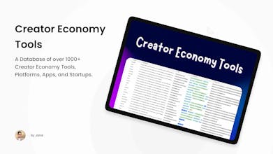 Entdecken Sie die Creator Economy - Entfesseln Sie Ihre Kreativität mit unserer kuratierten Sammlung von Ressourcen und Werkzeugen.