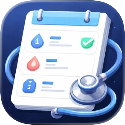 VITALS LOGBOOK - Product Hunt launch logo and brand identity