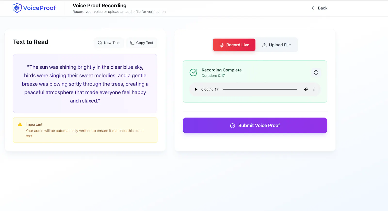 Voiceproof.ai screenshot 12