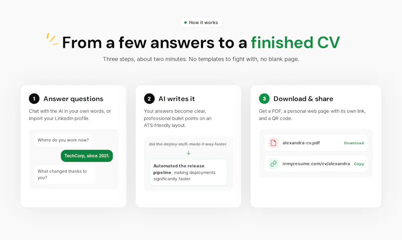 InMyResume screenshot 2