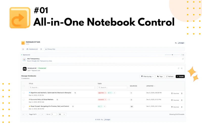 NotebookLM Tools screenshot 2