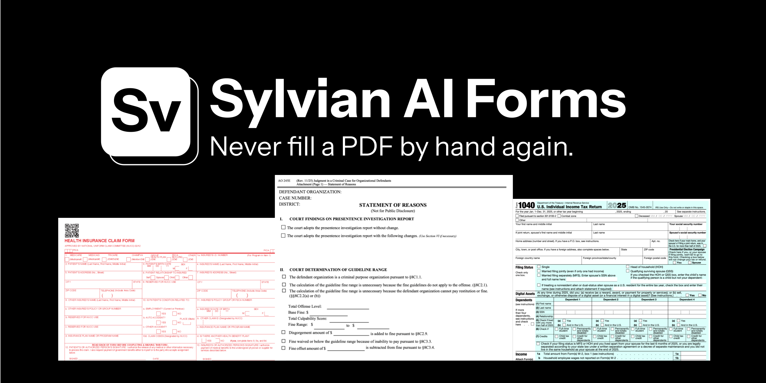 Sylvian AI Forms - Main product screenshot demonstrating key features and user interface