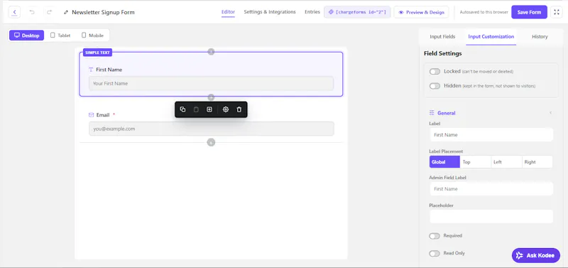 ChargeForms screenshot 2