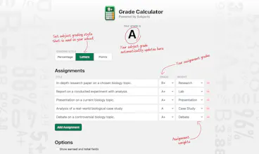 Subjects Grade Calculator gallery image