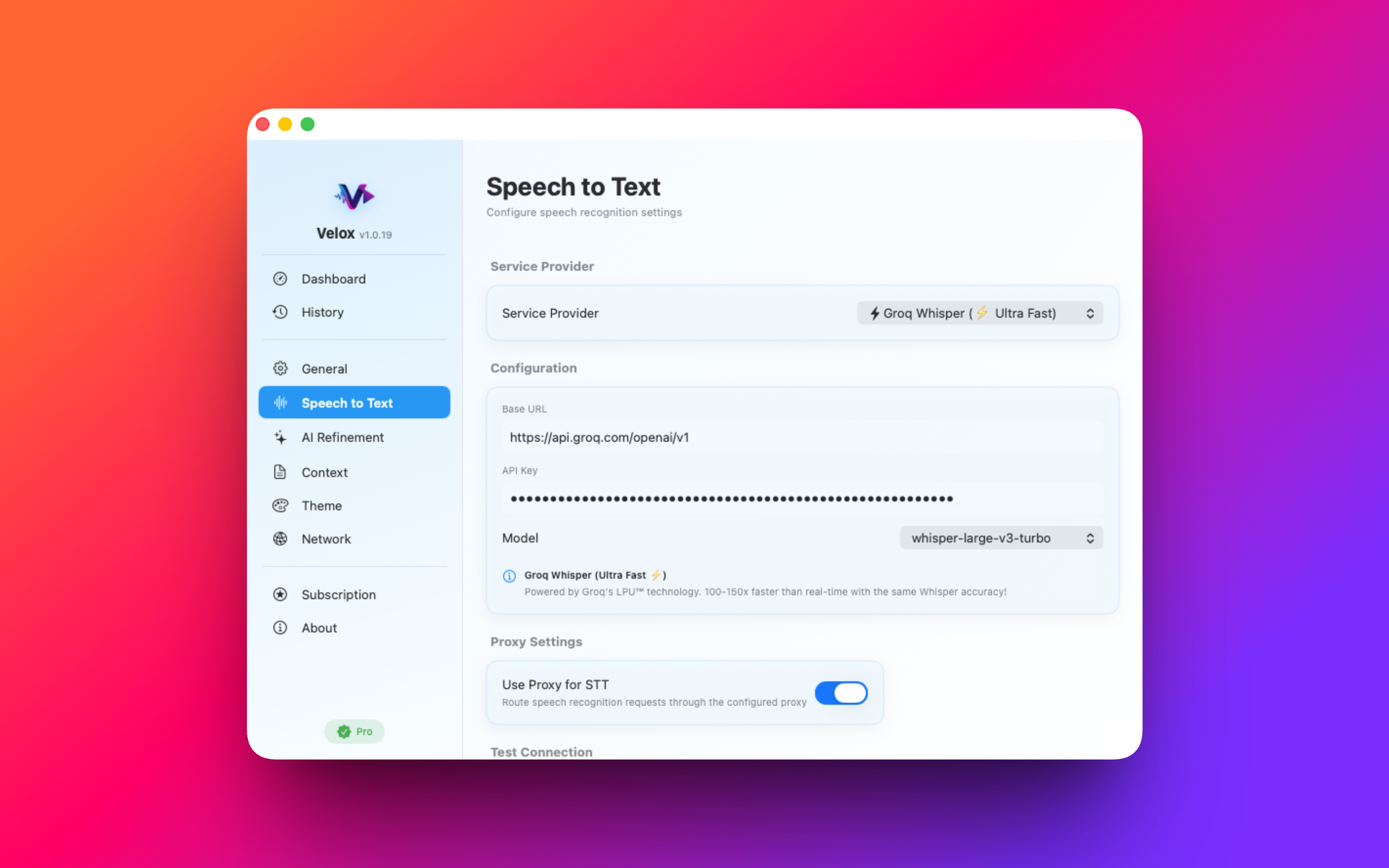 Velox - AI voice input - Screenshot 4 showing product features and functionality