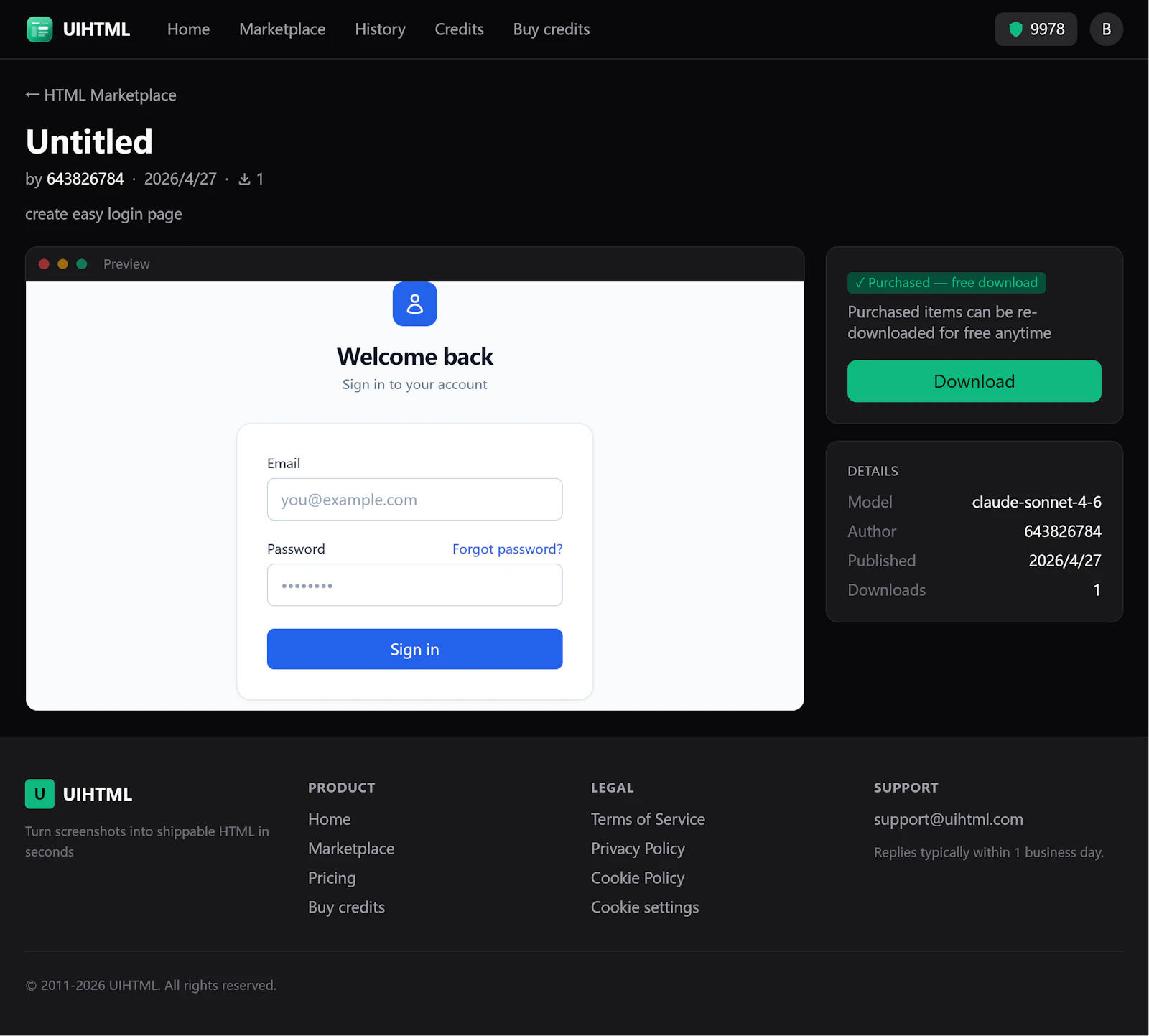 uihtml – Screenshot to HTML screenshot 3
