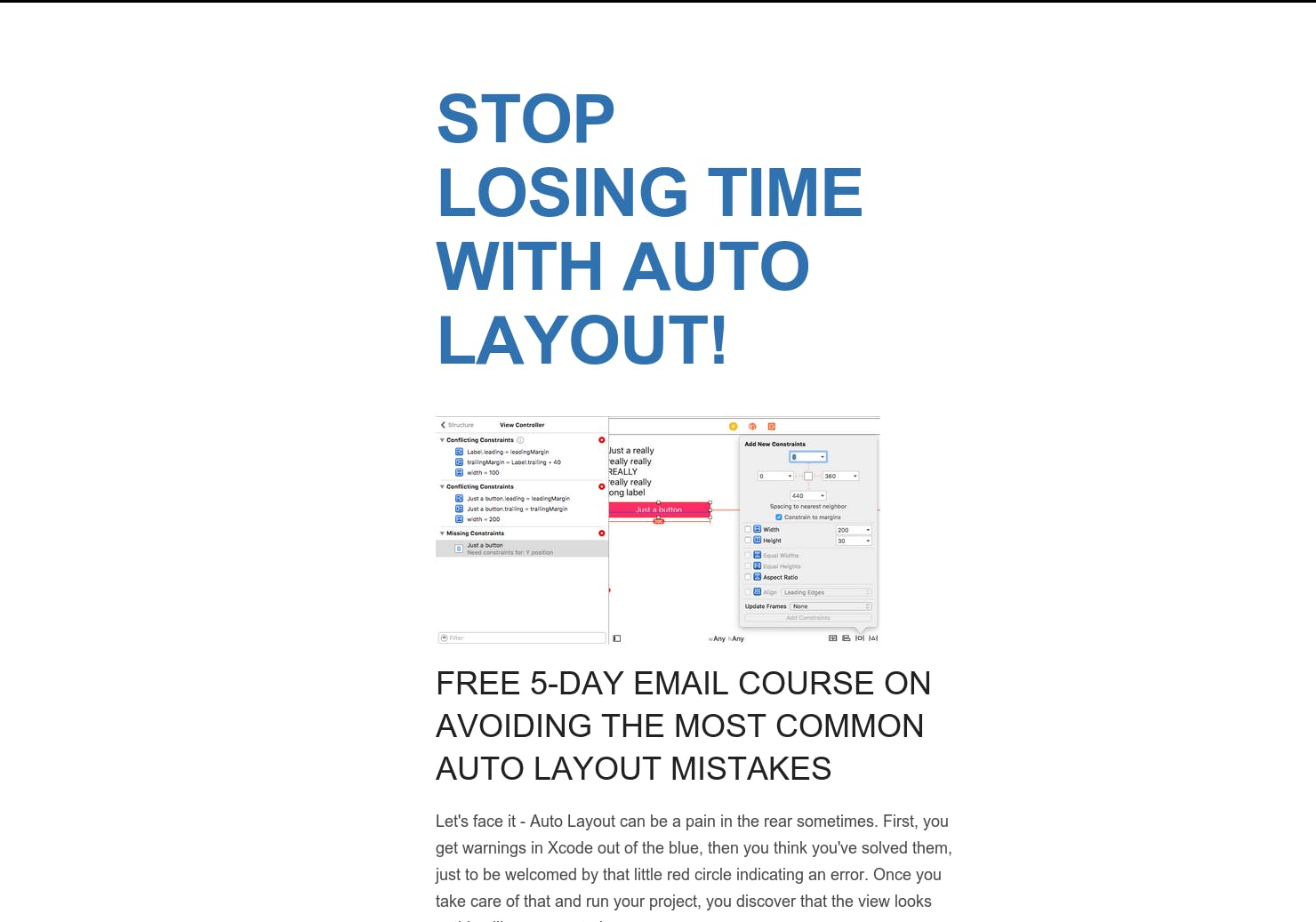 Avoiding the Most Common Auto Layout Mistakes: An Email Course media 1