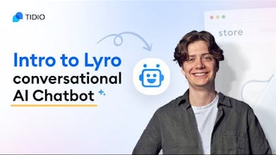 고객과 소통하고 맞춤형 솔루션을 제공하는 Lyro 챗봇의 스크린샷.