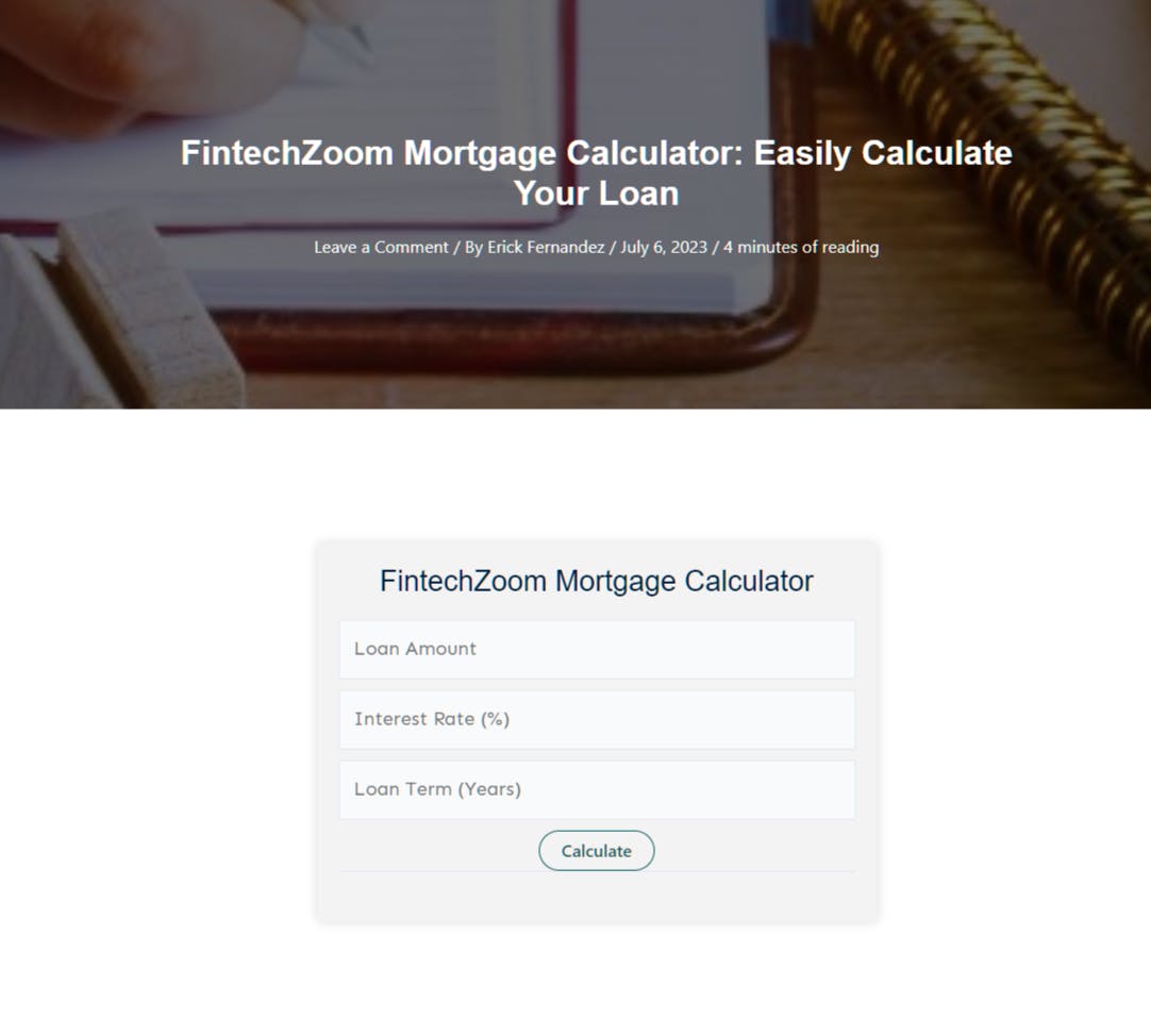 FintechZoom Mortgage Calculator media 1