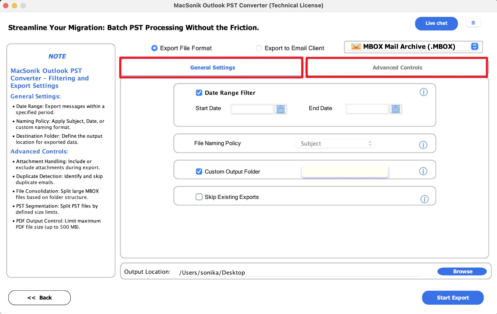 MacSonik Outlook PST Converter Tool screenshot 5