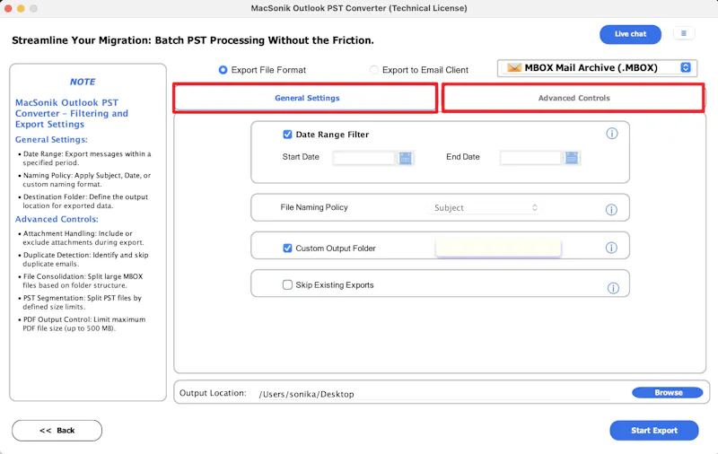 MacSonik Outlook PST Converter Tool screenshot 5