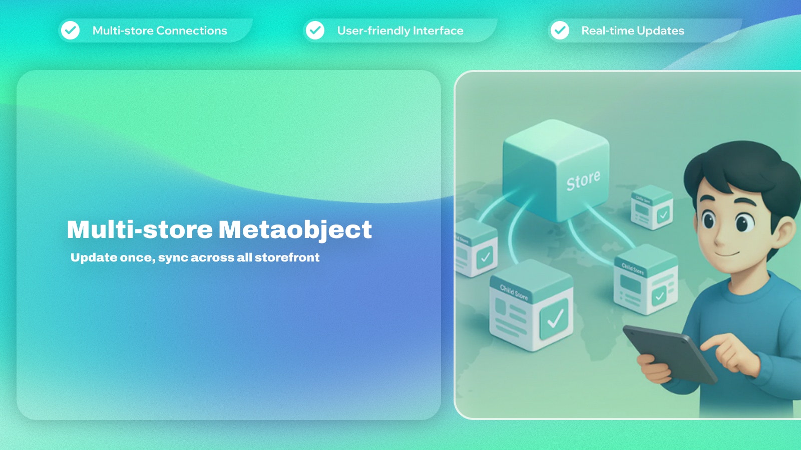 Metabject multi-store - Aggiorna una volta, sincronizza su tutti i negozi media 1
