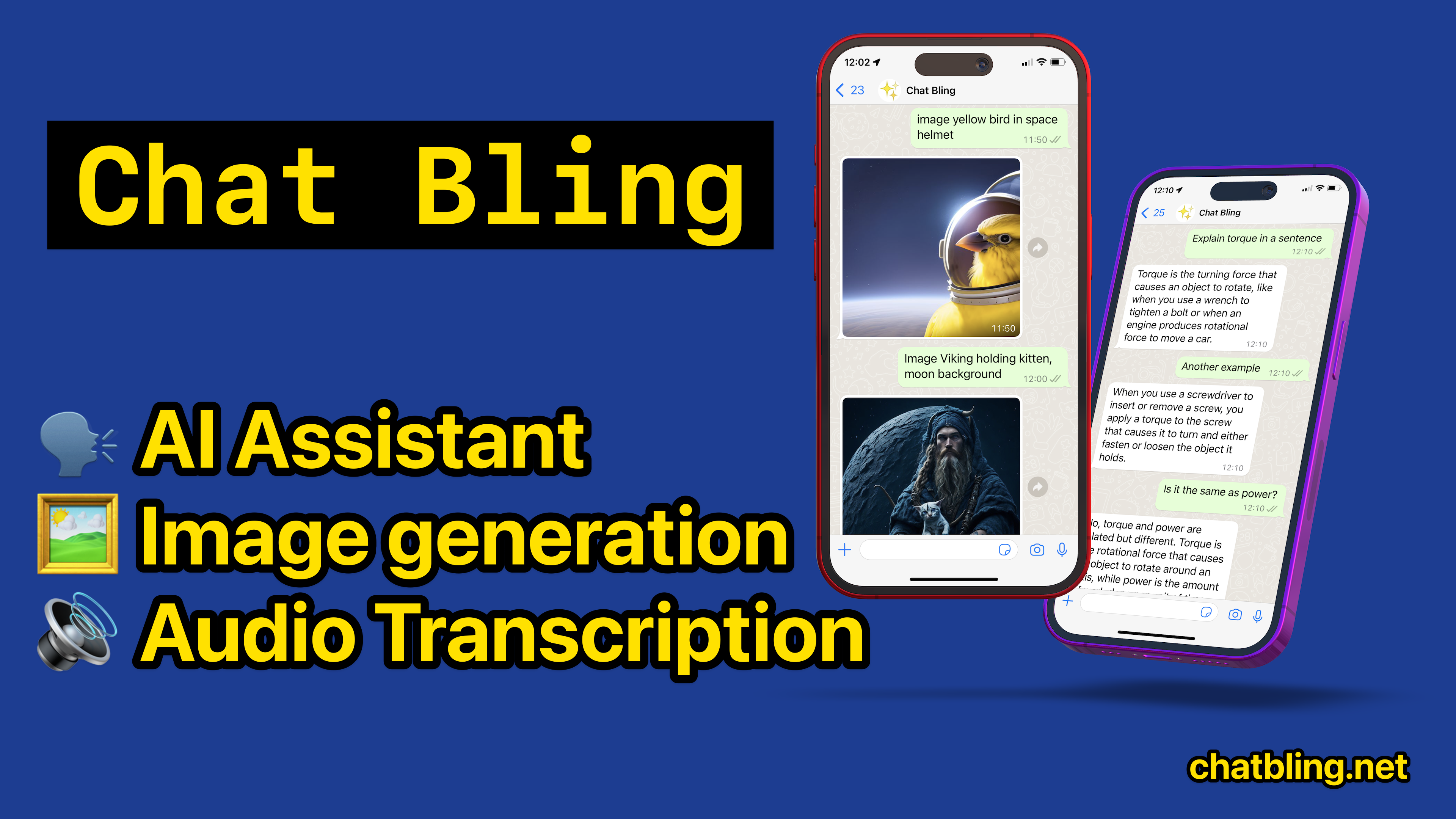 Chatten Sie mit KI Bling - WhatsApp mit KI: Chatgpt, Bilderstellung und Sprache zum Text Medien 1