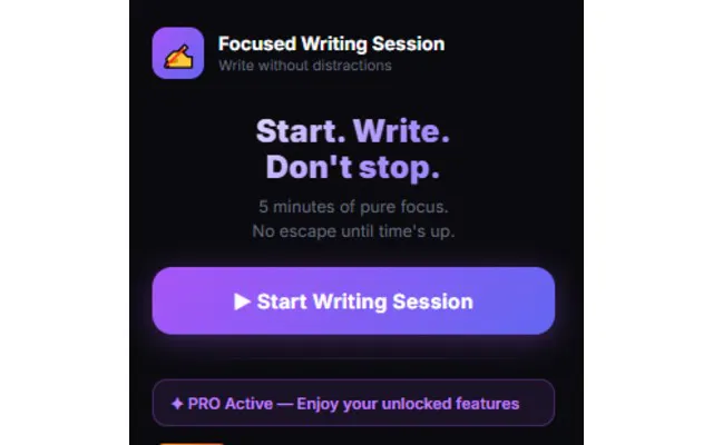 Focused Writing Session 제품 배너