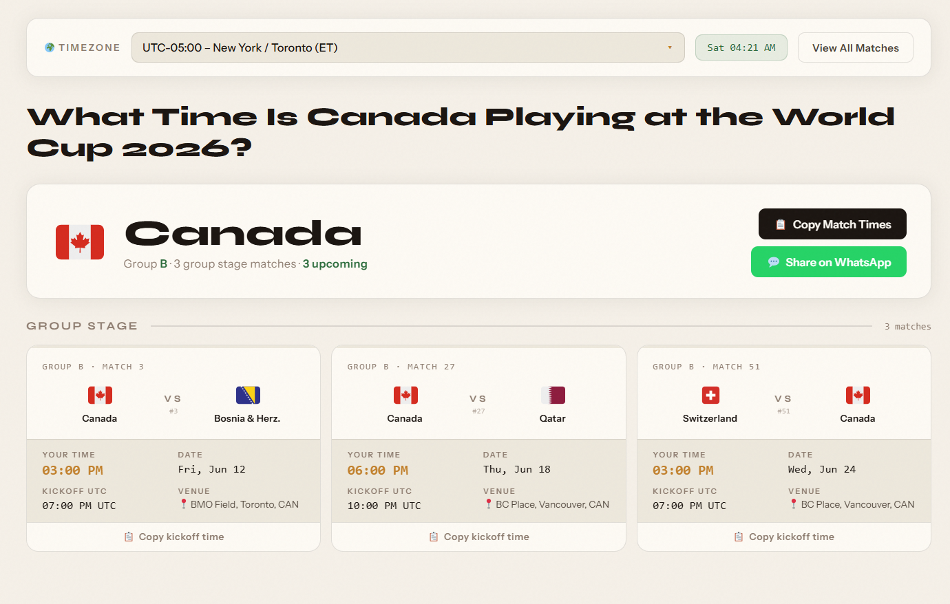 What Time Is My Team Playing? gallery image