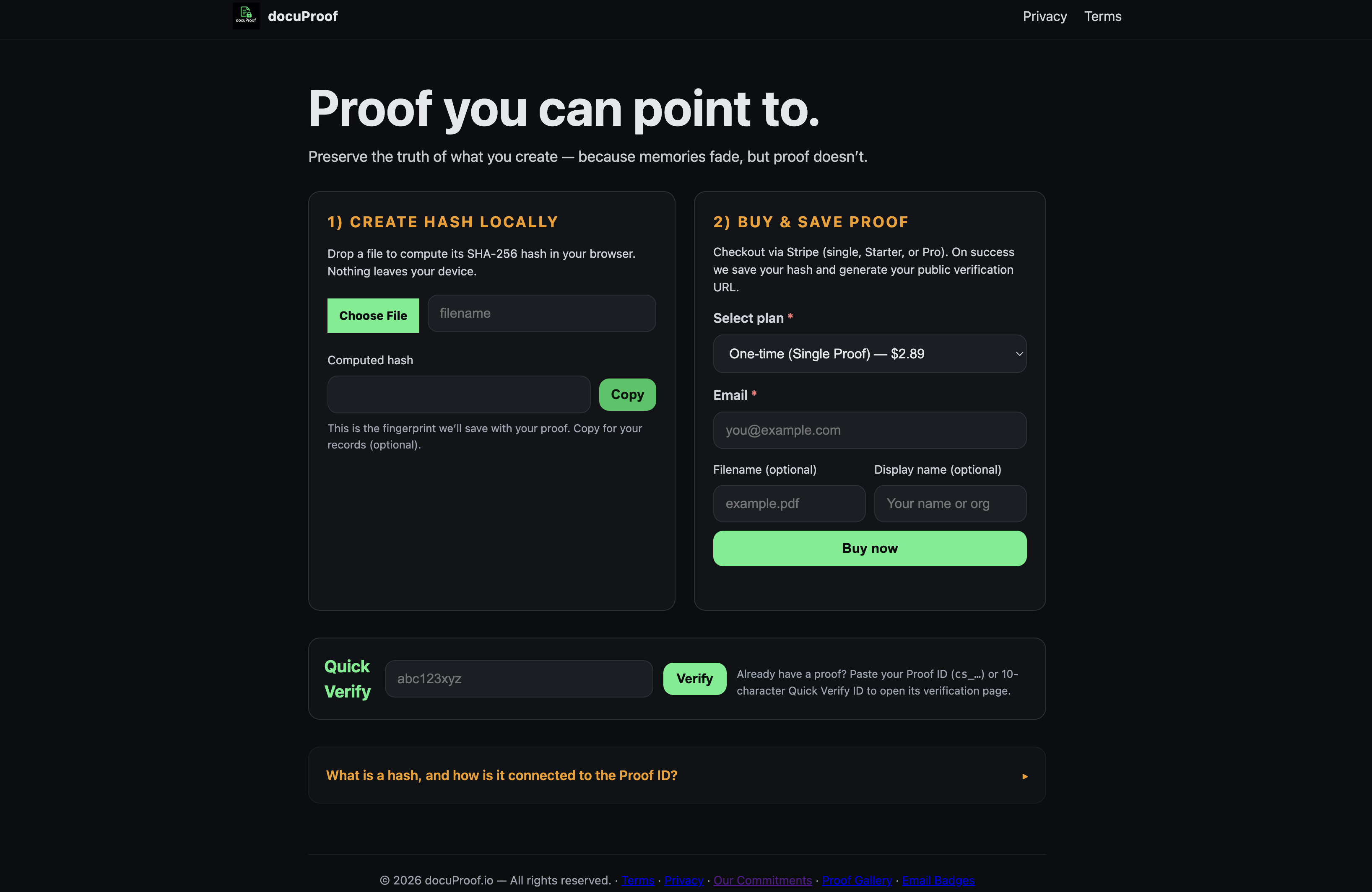 docuProof — Blockchain-Anchored Proof gallery image