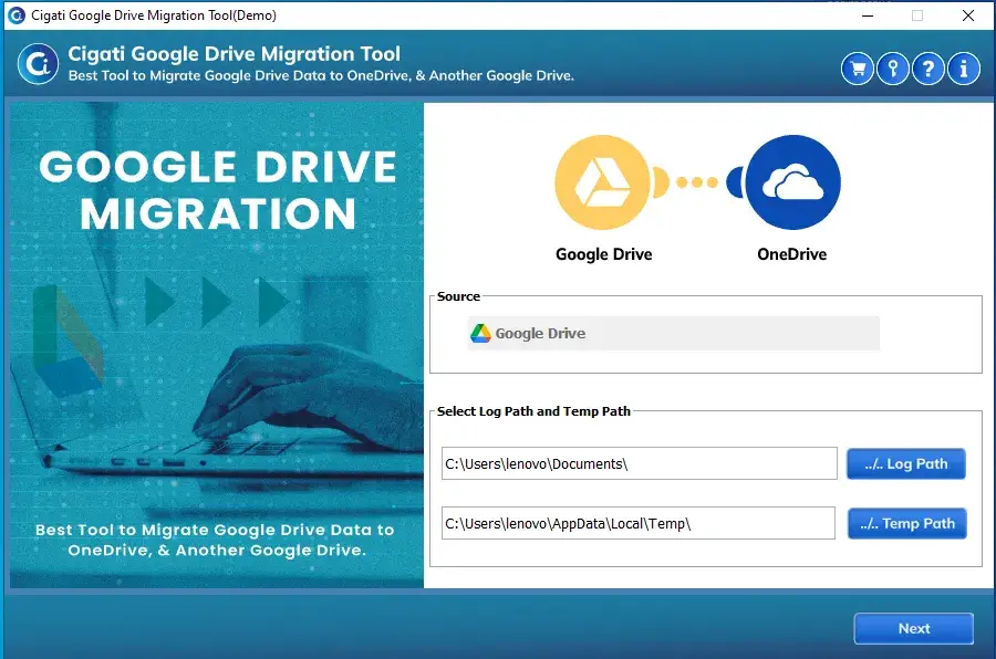 Mídia 1 de Google Drive para o OneDrive Migration Tool - Ajudando os clientes a fazer backup e migrar seus arquivos do Google Drive