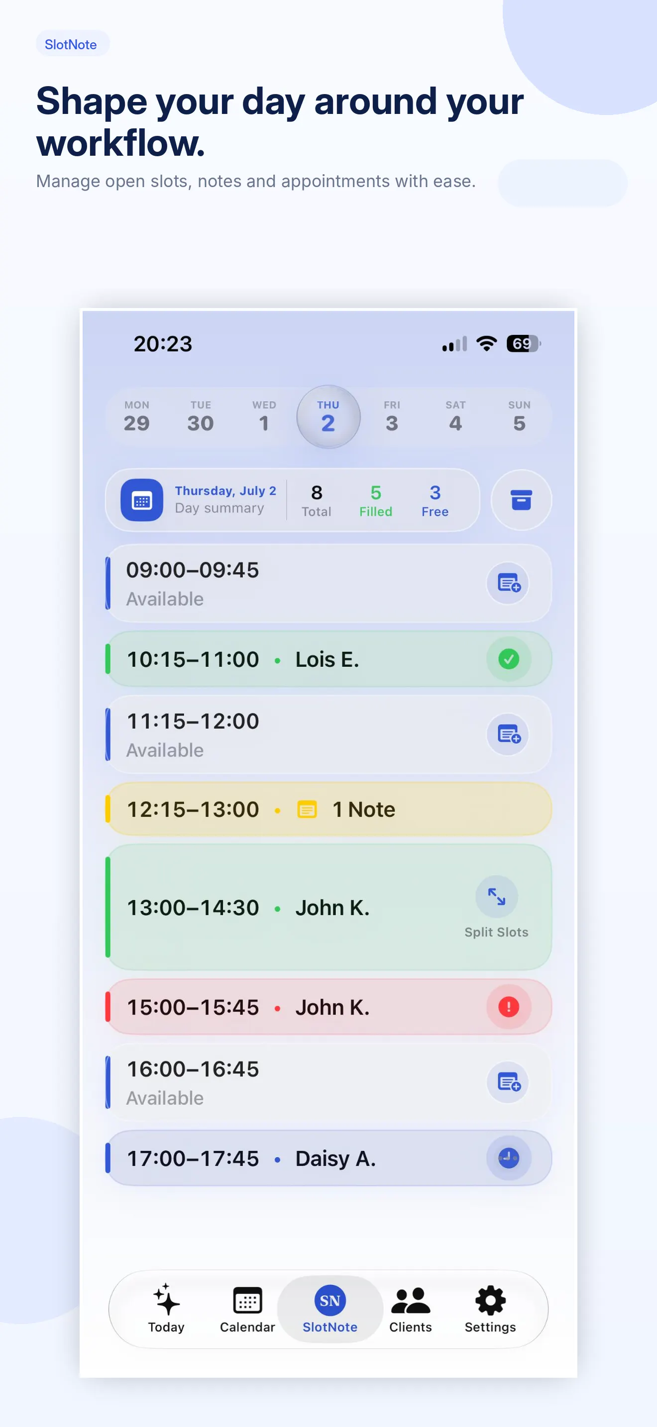 SlotNote: A smarter professional workday gallery image