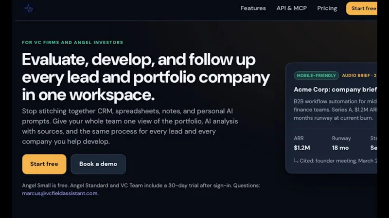 VC Field Assistant screenshot 1 (video preview)