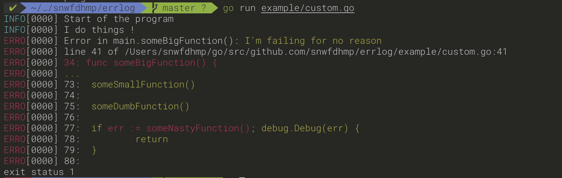 Errlog (Golang Package) gallery image