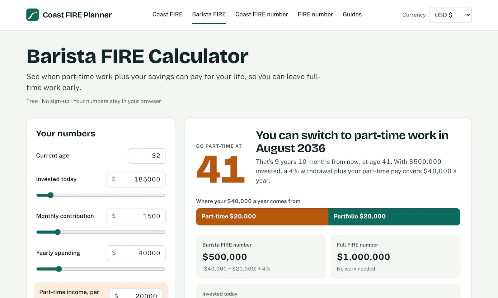 Coast FIRE Planner screenshot 4