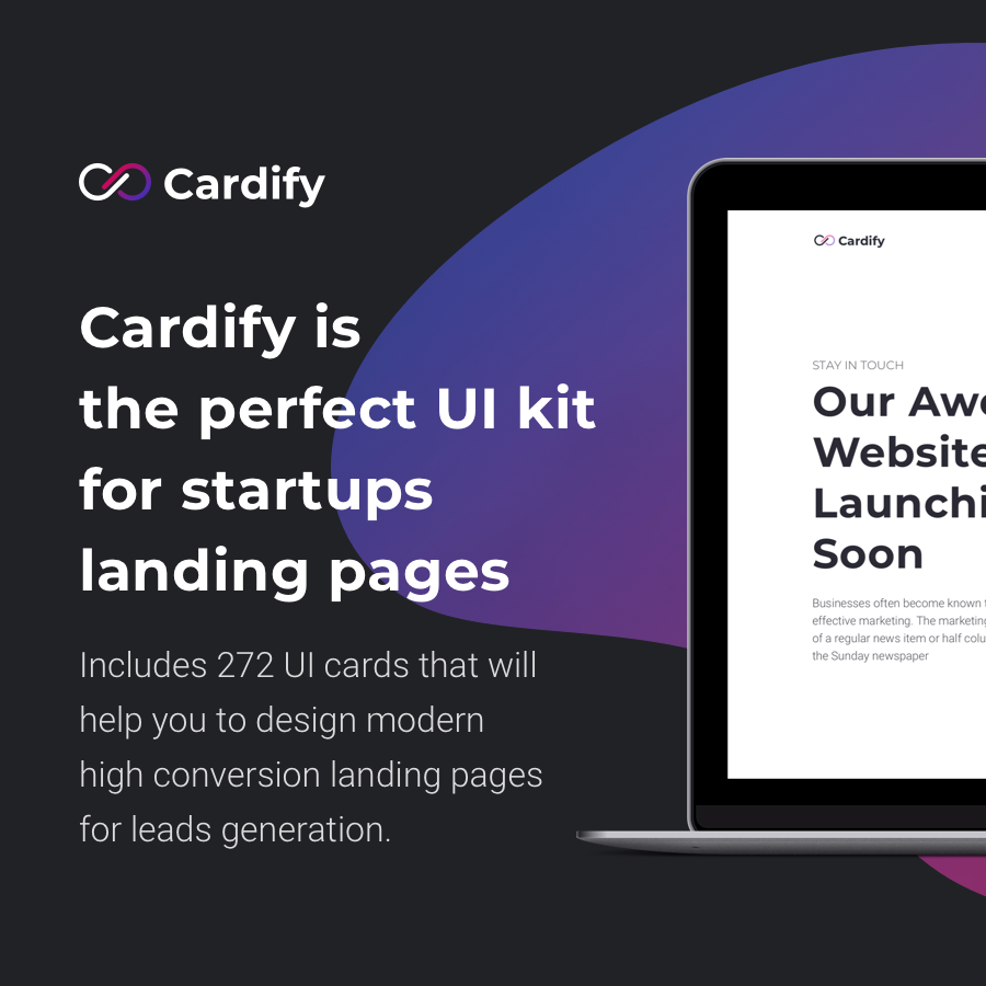 Cardify - Startup UI Kit for Landing Pages gallery image