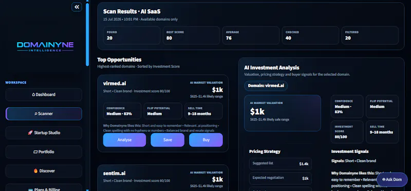 Domainyne Intelligence screenshot 2