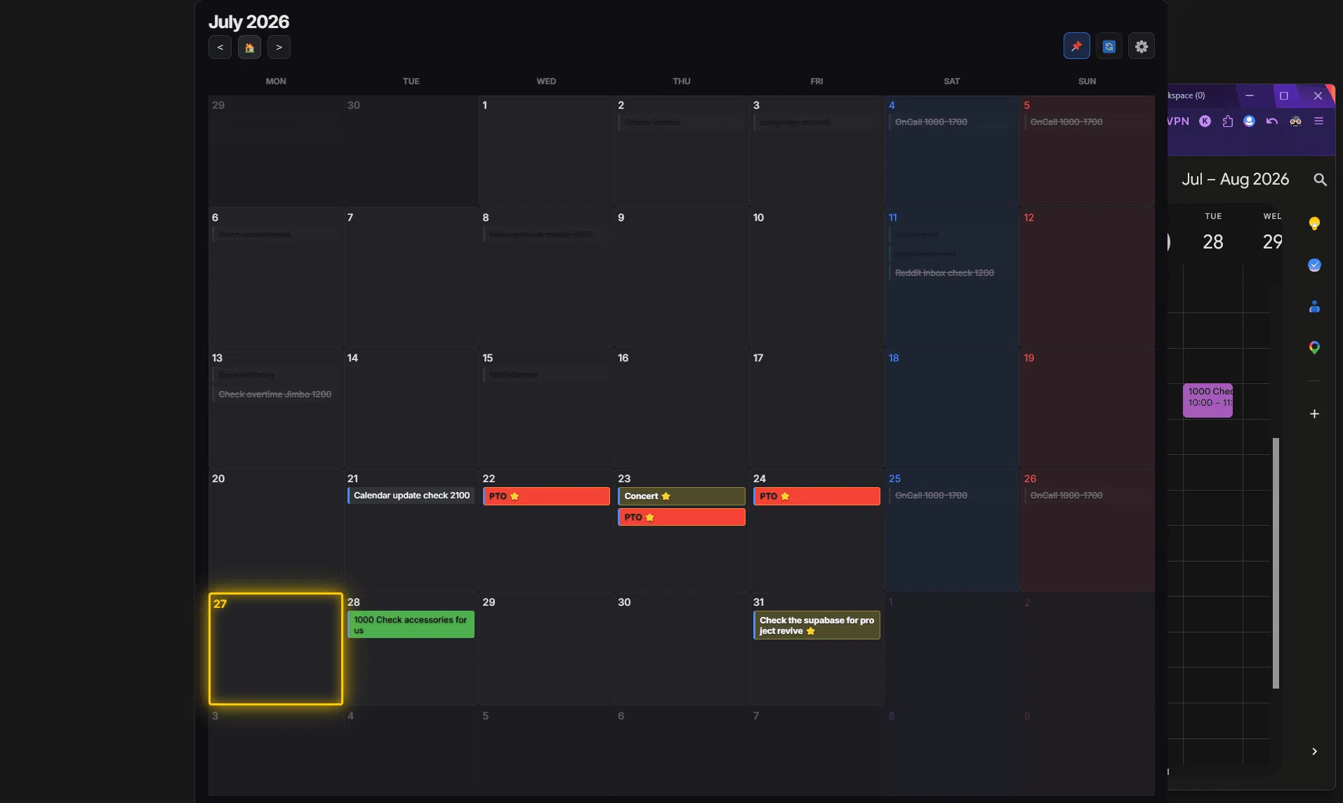 Calendar-On-Demand screenshot
