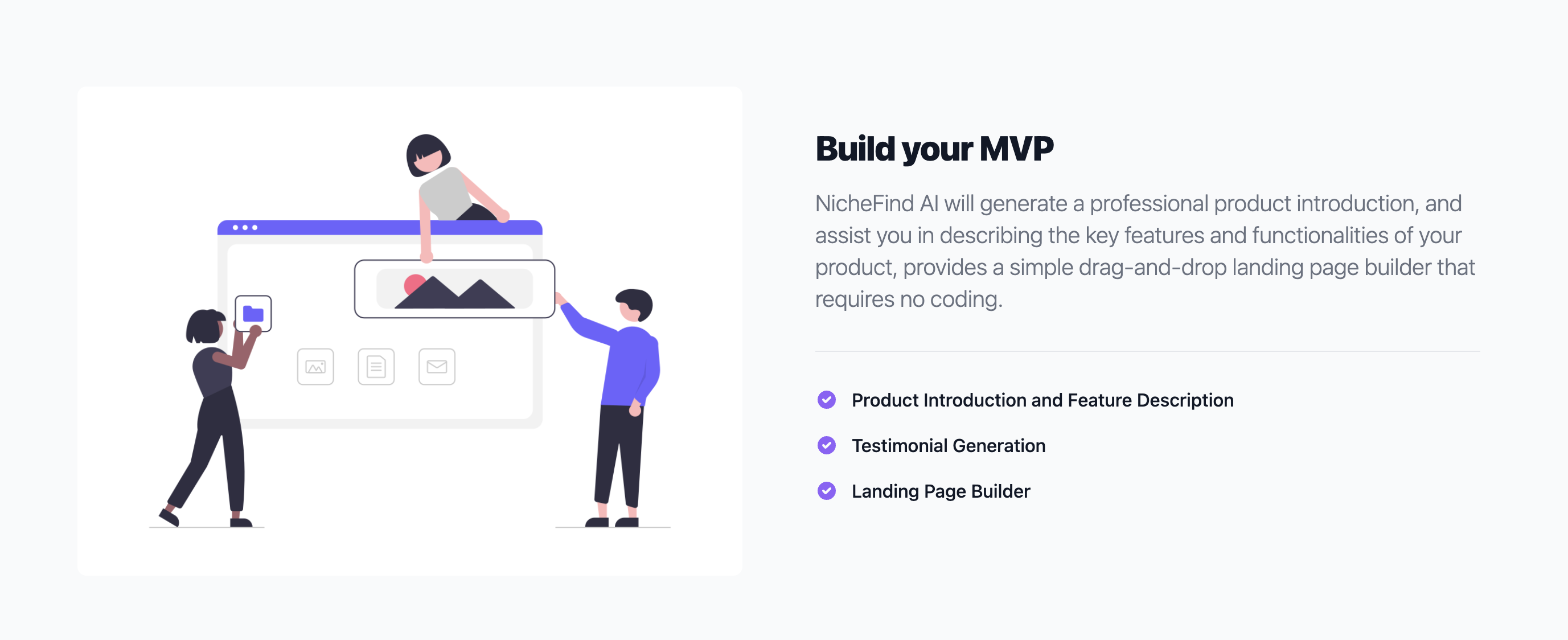 Nichefind Ai - Помогите получить идеи и построить MVP всего за несколько минут медиа 4