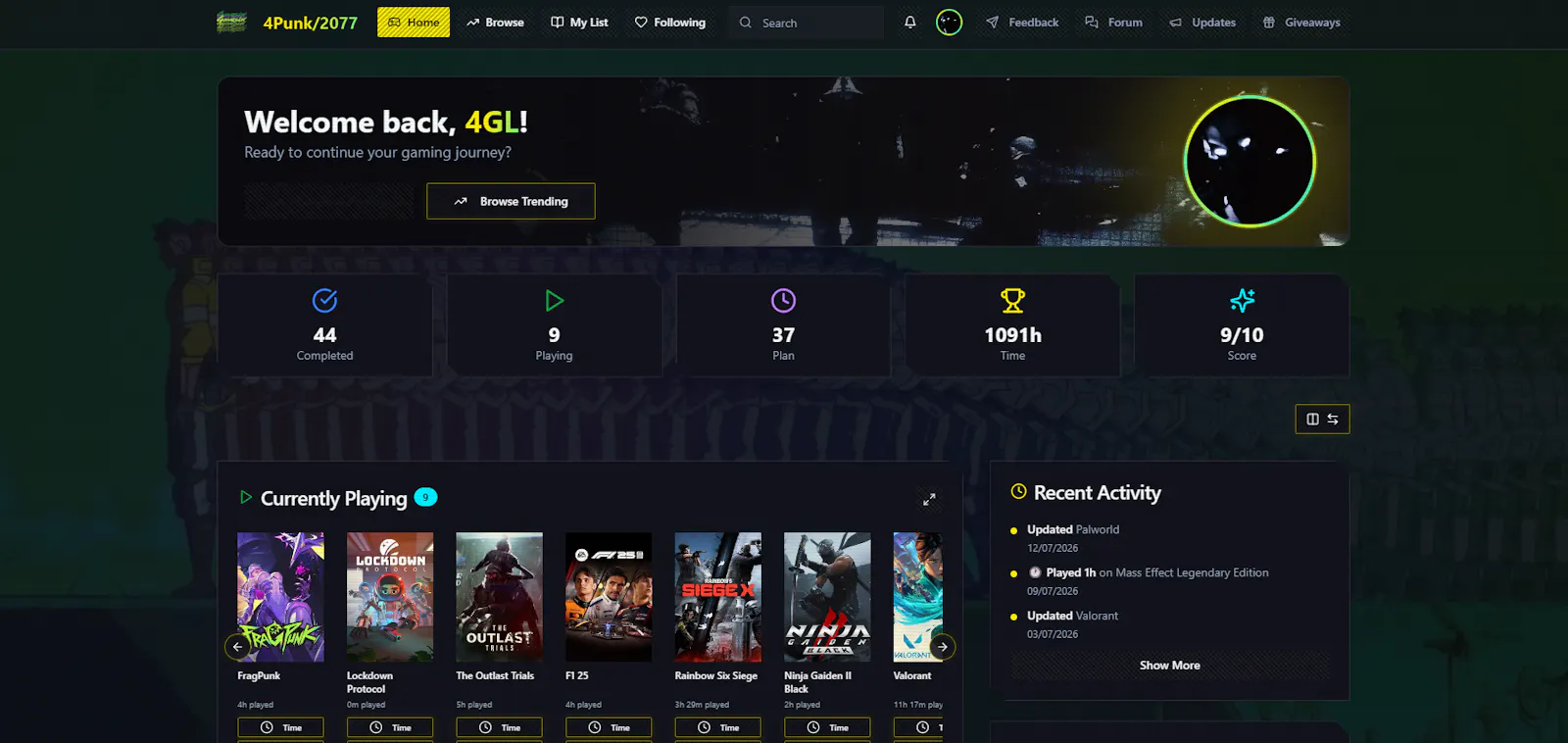4GamesList screenshot 1
