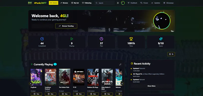4GamesList screenshot 1