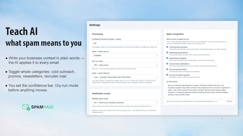 SPAMRAID screenshot 3