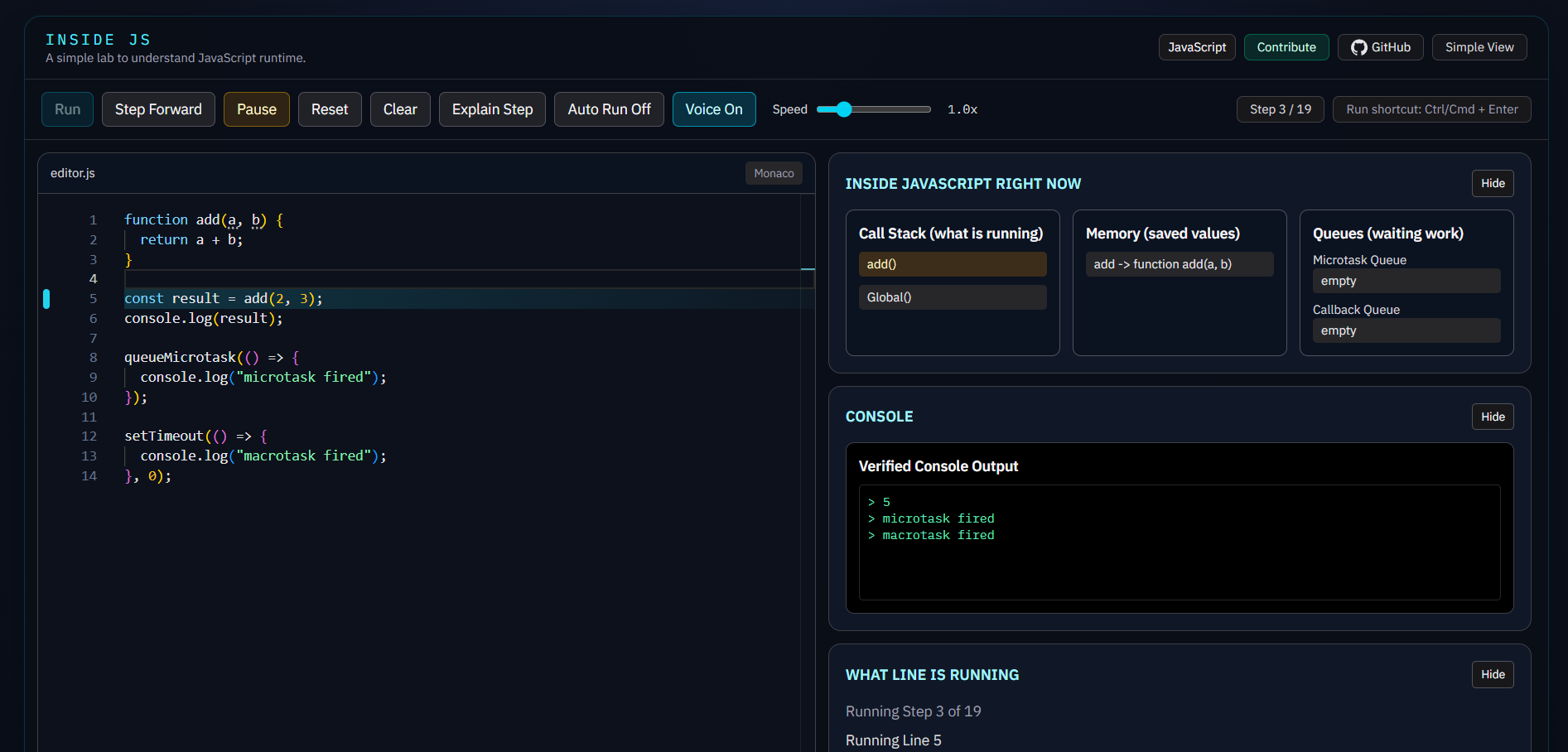 INSIDE JS - Screenshot 2 showing product features and functionality