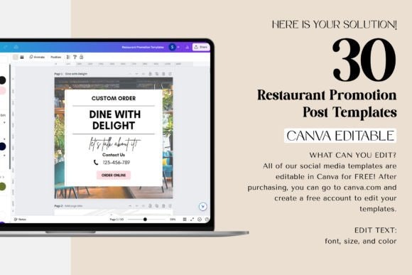 Restaurants Vorlage für Social Media Medien 4