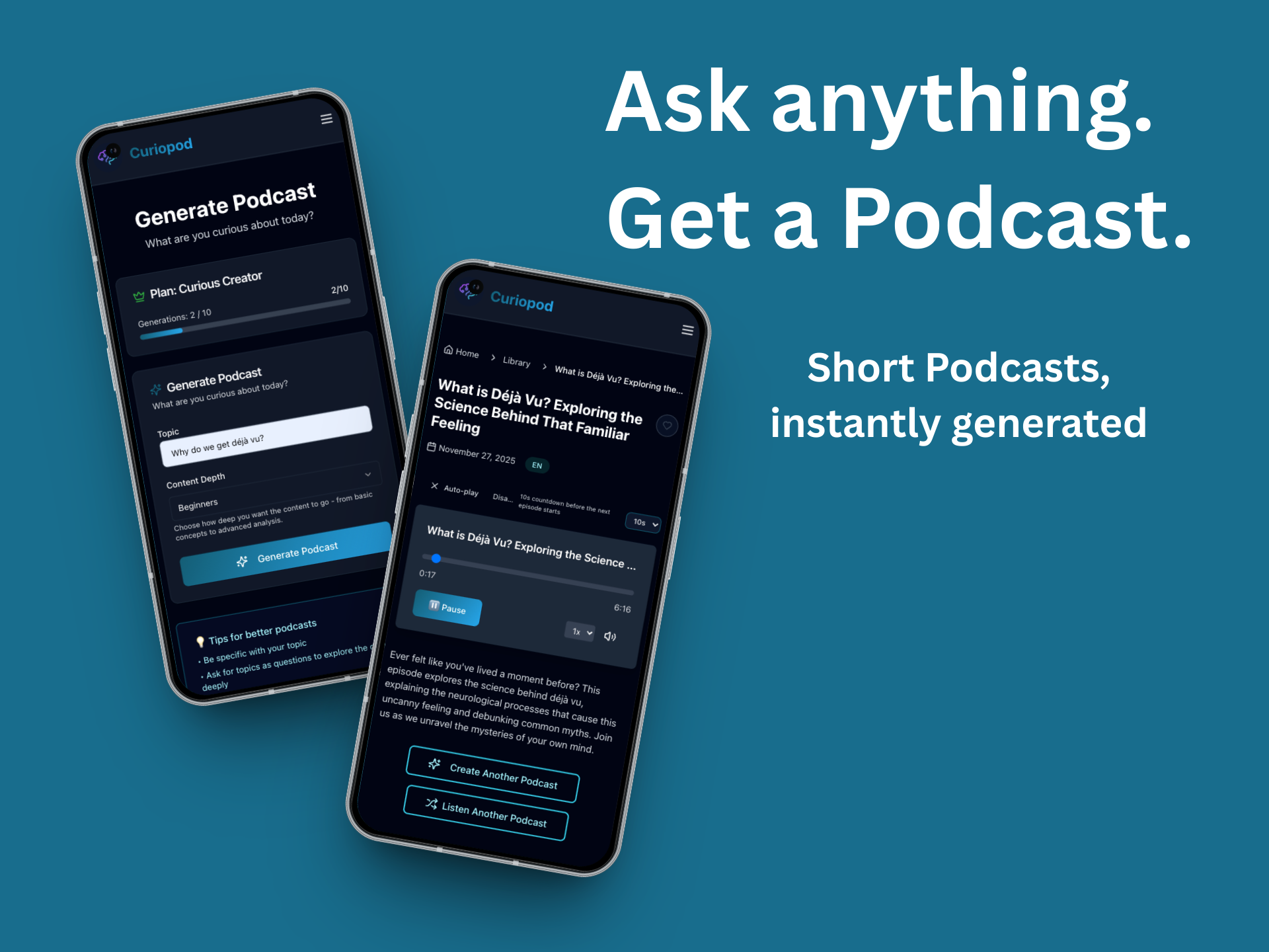 Curiopod - Screenshot 2 showing product features and functionality