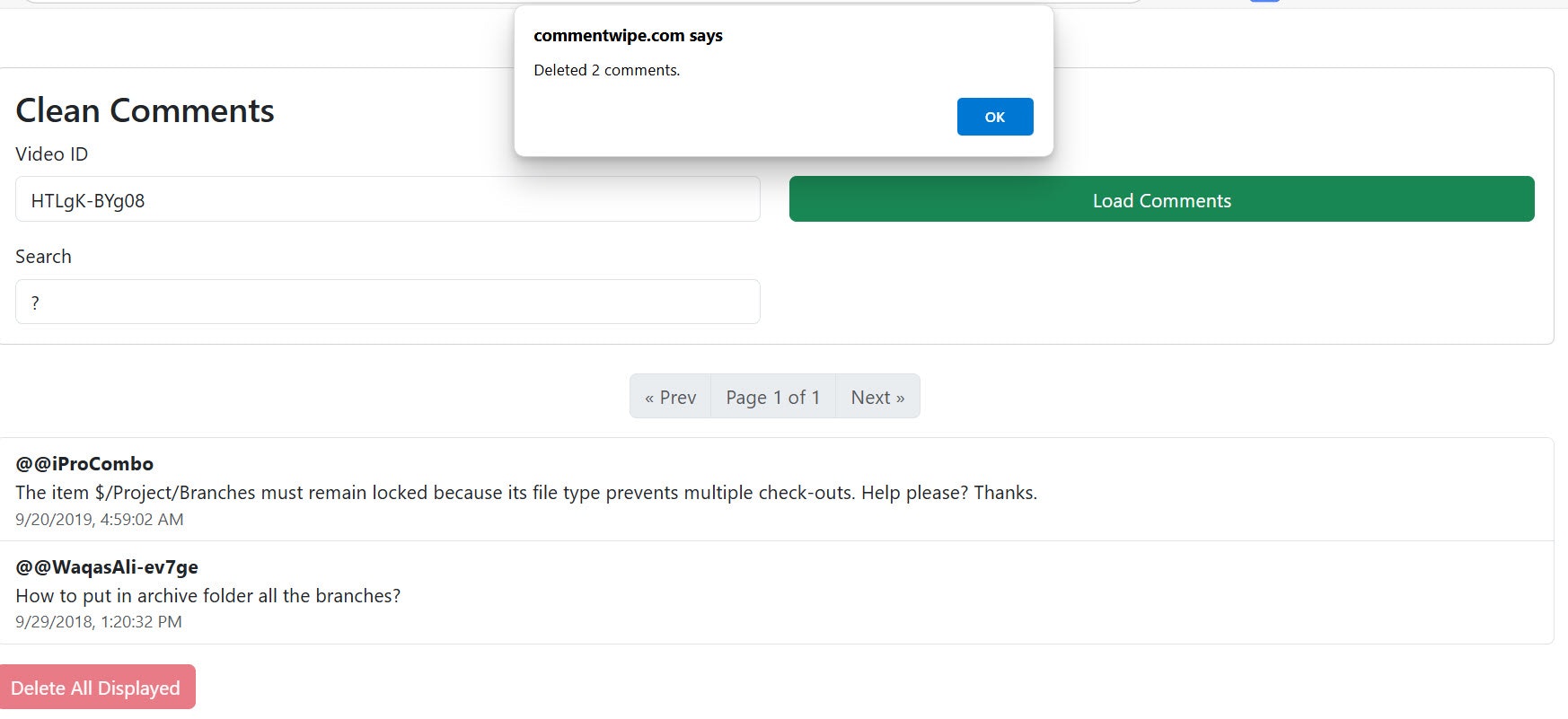 Media CommentWipe - Cari, Penapis & Bulk-Delete Spam Komen di YouTube 7