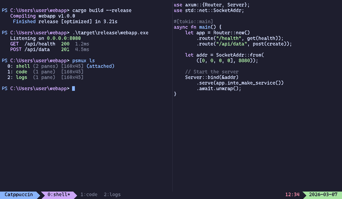 Tmux for Windows Powershell - PSMUX media 3