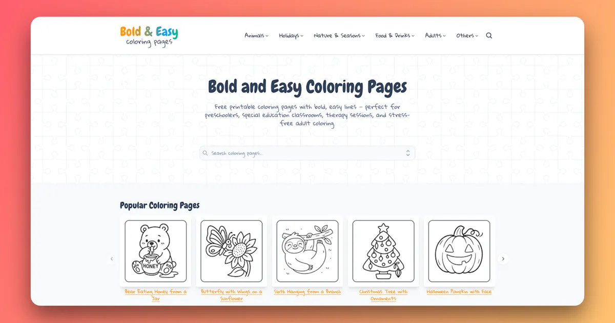 Bold and Easy Coloring Pages