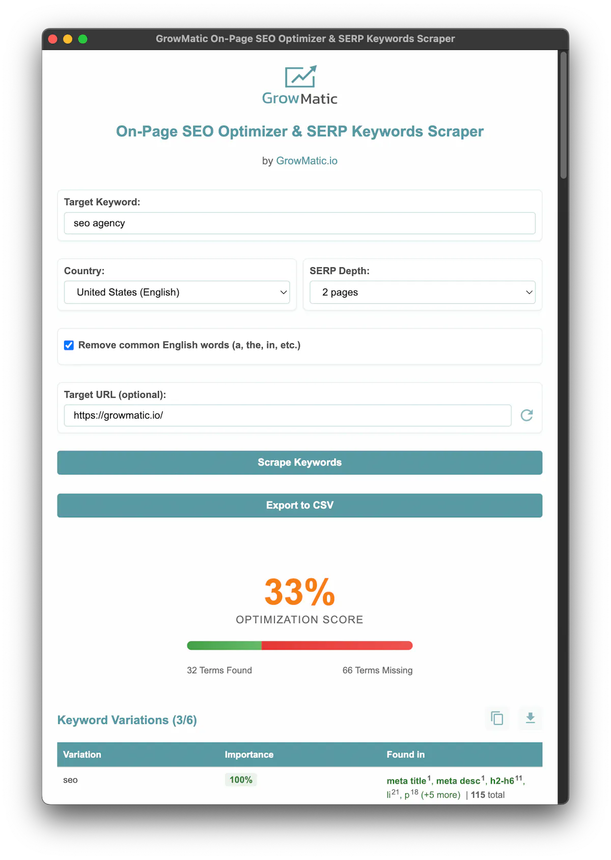 GrowMatic SEO Chrome Browser Extension