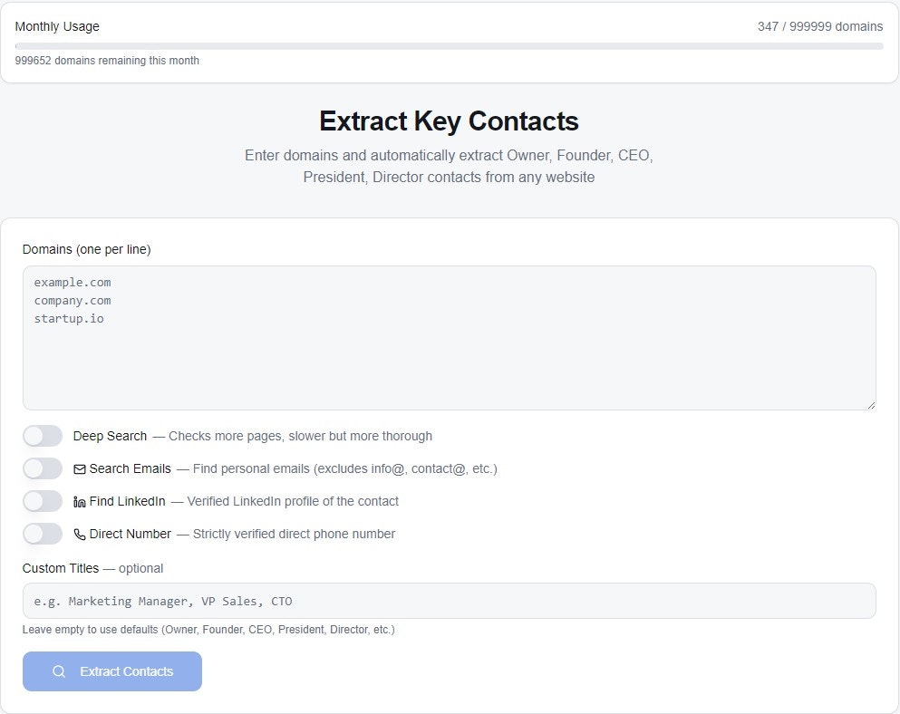 Bulk Contact Finder – Extract ContactsAI gallery image