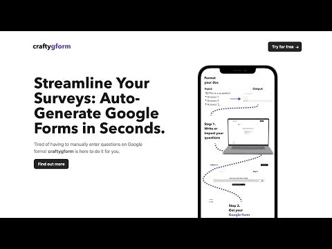 startuptile craftygform-Streamline your surveys: auto-generate Google Forms in a sec