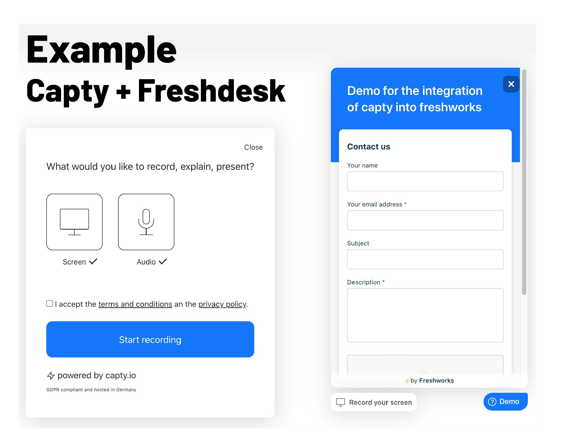 Capty.io | Screen recording integrations gallery image