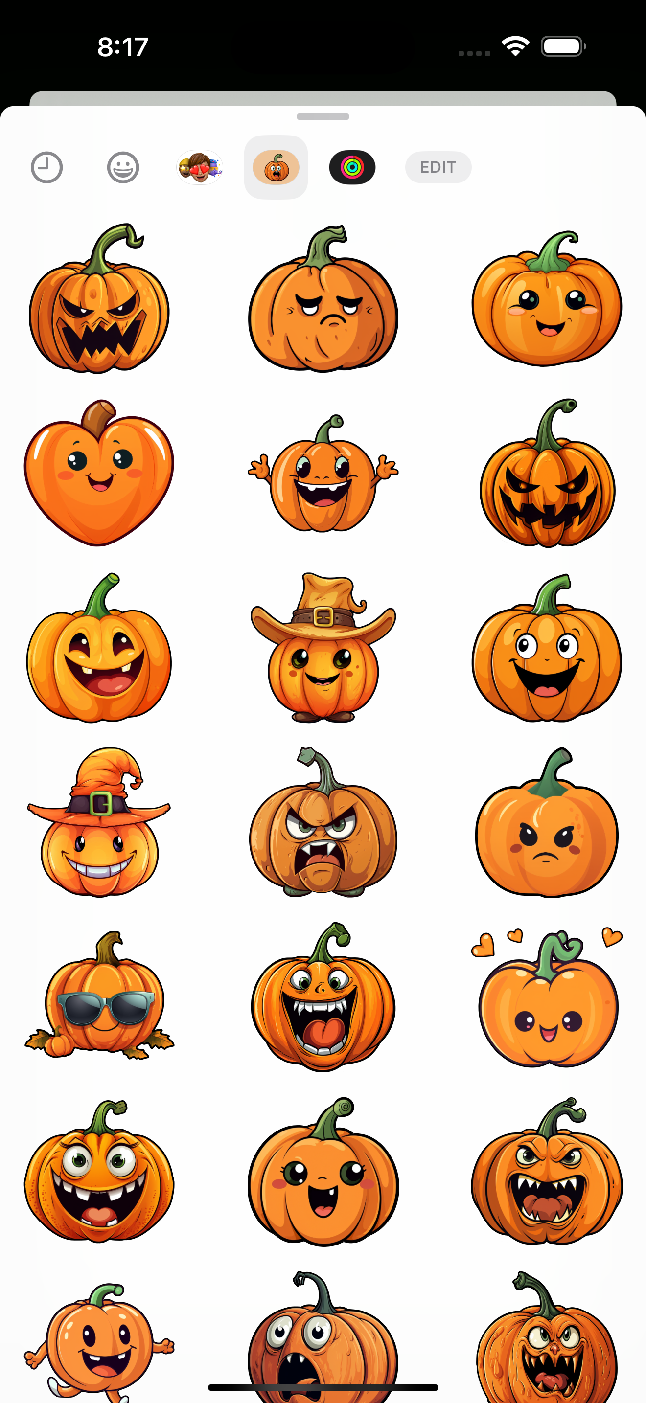 パンプキン絵文字ステッカーパック - カボチャ、ハロウィーン、カボチャ絵文字、ハロウィーン2024メディア1