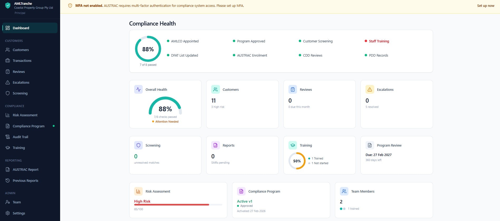 AMLTranche - Screenshot 2 showing product features and functionality