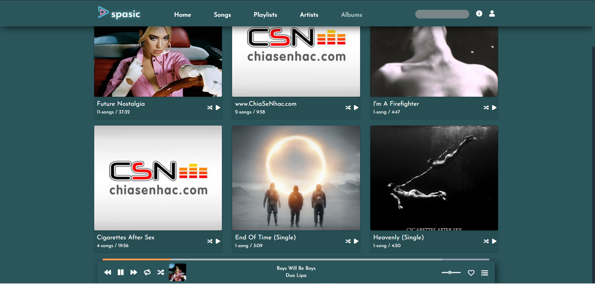 Private music streaming web gallery image