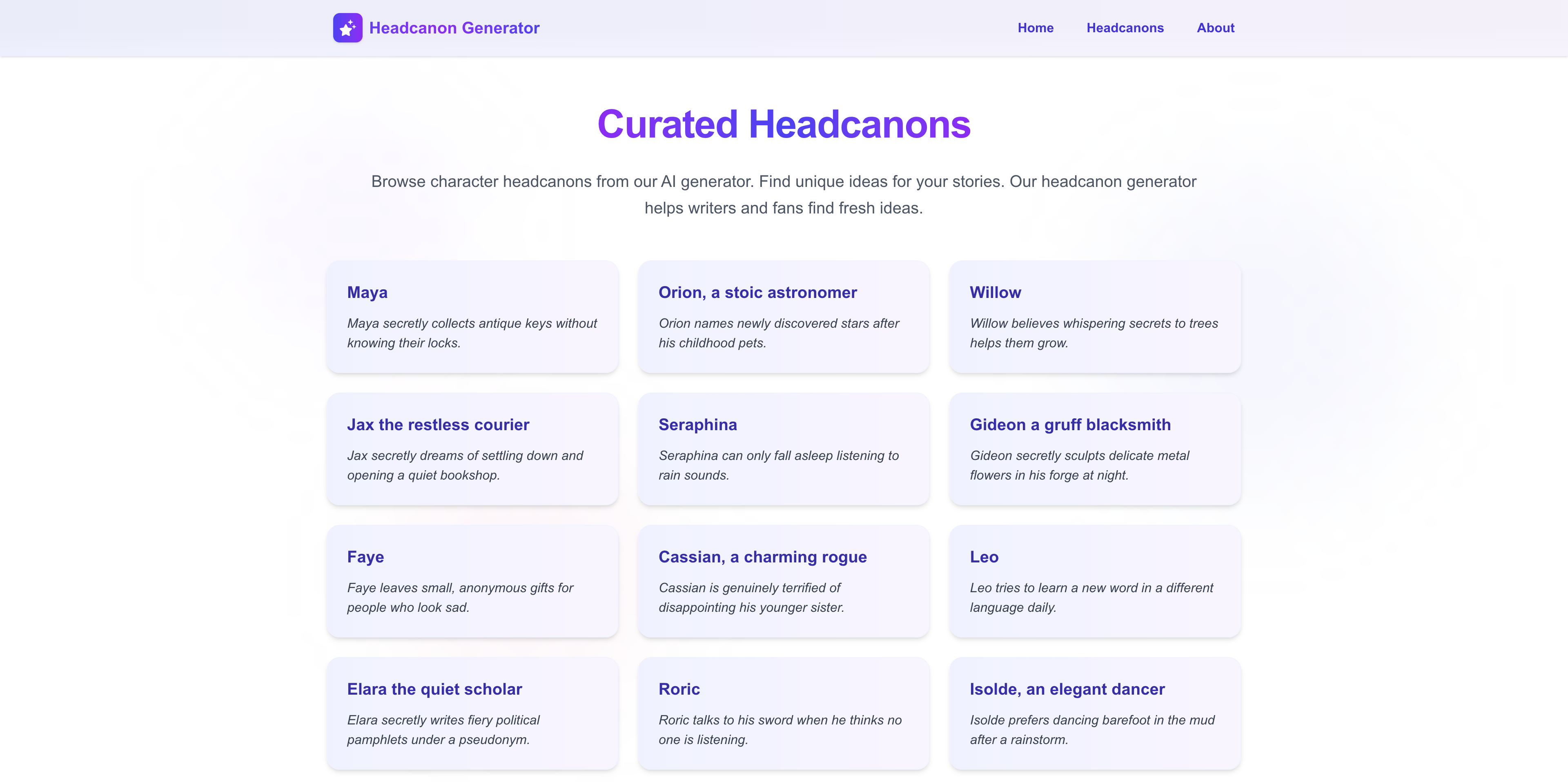 Headcanon Generator gallery image