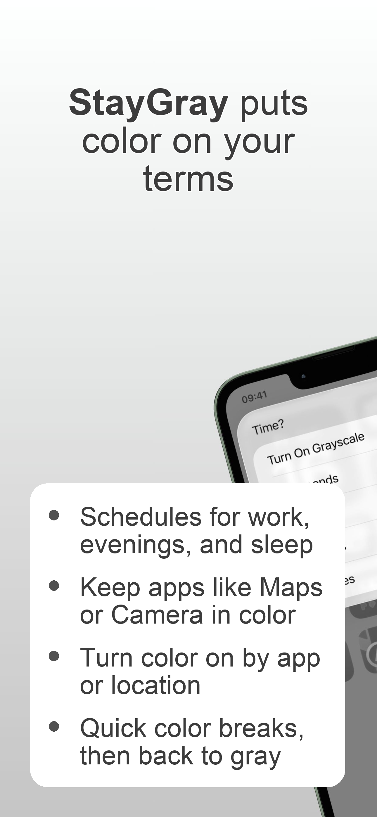 StayGray: Grayscale for less screen time media 3